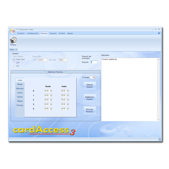 Programa de control horario CardAccess3