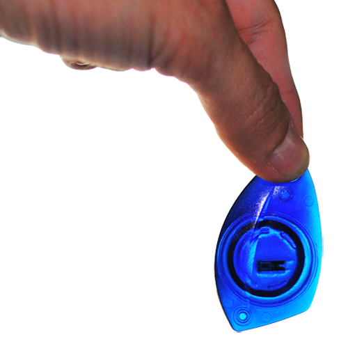 Tag RFID Transparente color azul
